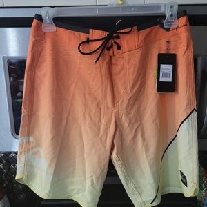 Quiksilver Men's Orange and Yellow Board Shorts
